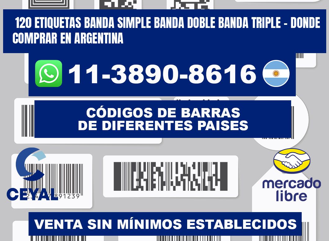 120 etiquetas banda simple banda doble banda triple - Donde Comprar en Argentina