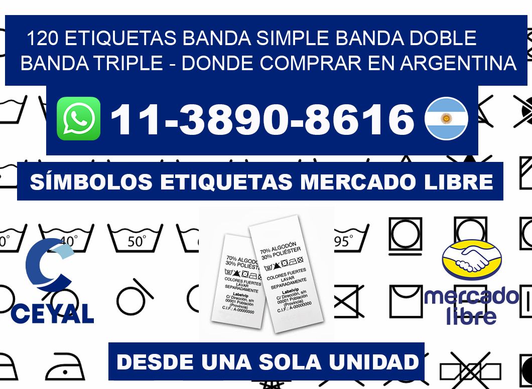 120 etiquetas banda simple banda doble banda triple - Donde Comprar en Argentina