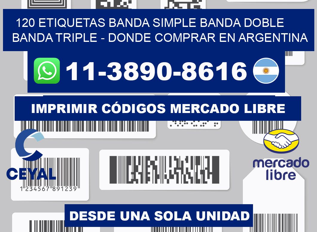 120 etiquetas banda simple banda doble banda triple - Donde Comprar en Argentina