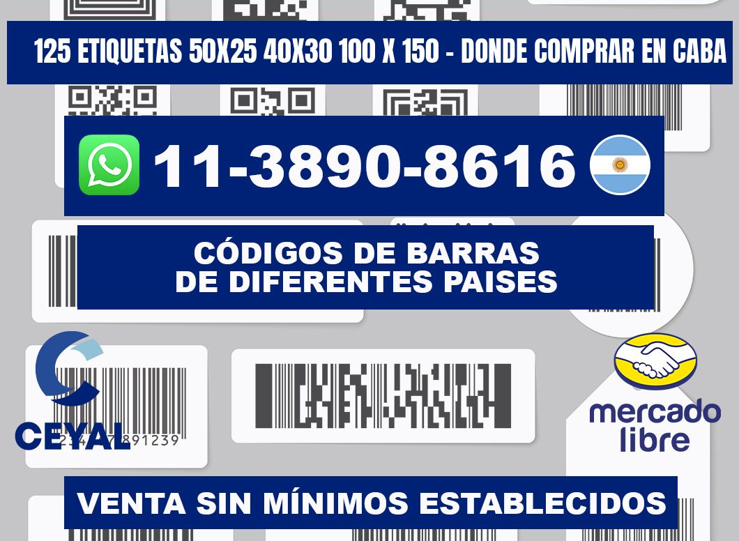 125 etiquetas 50x25 40x30 100 x 150 - Donde Comprar en Caba