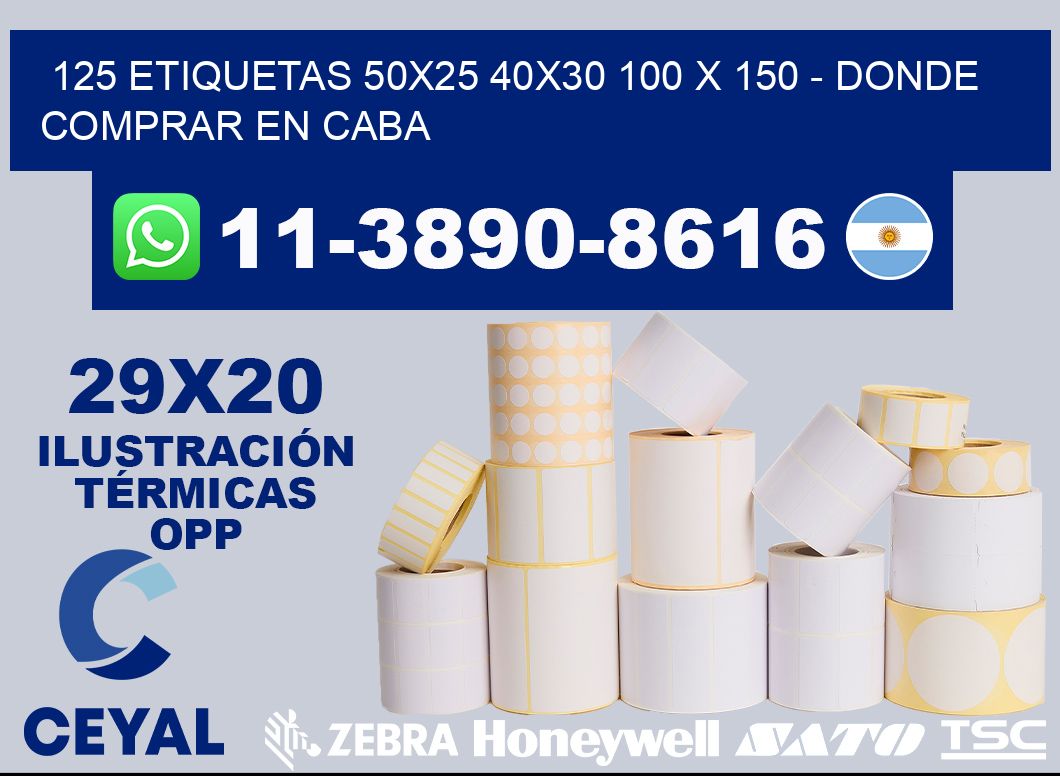 125 etiquetas 50x25 40x30 100 x 150 - Donde Comprar en Caba