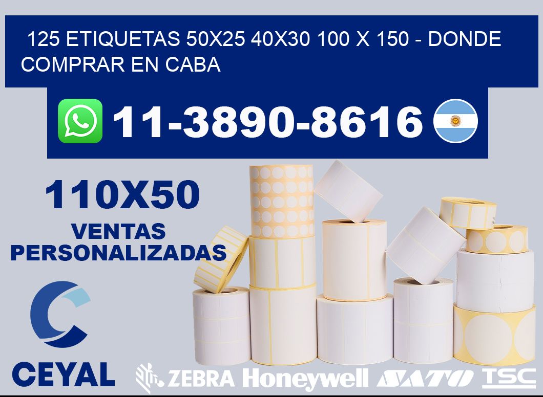 125 etiquetas 50x25 40x30 100 x 150 - Donde Comprar en Caba