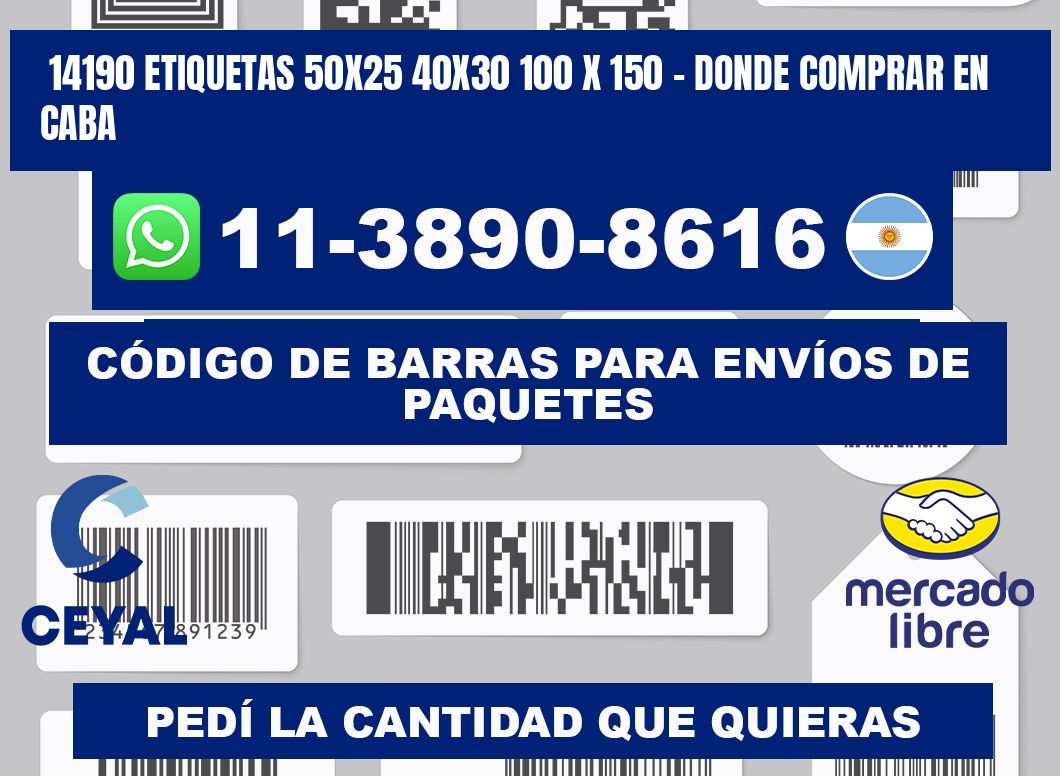 14190 etiquetas 50x25 40x30 100 x 150 - Donde Comprar en Caba