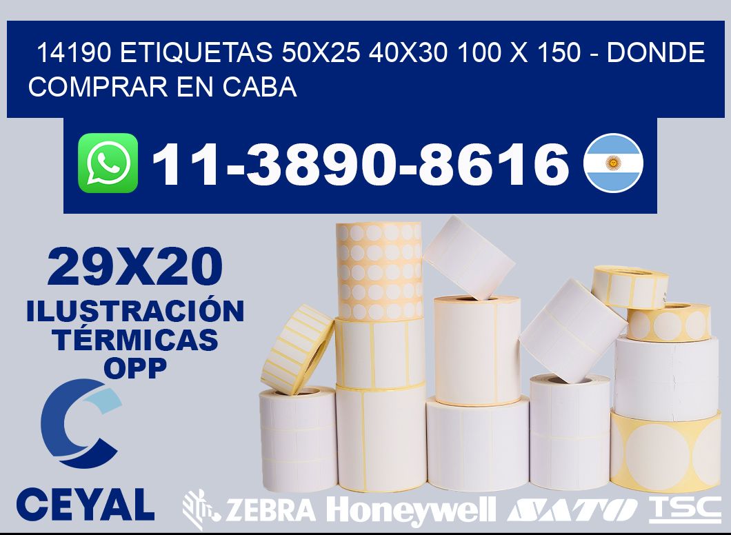 14190 etiquetas 50x25 40x30 100 x 150 - Donde Comprar en Caba