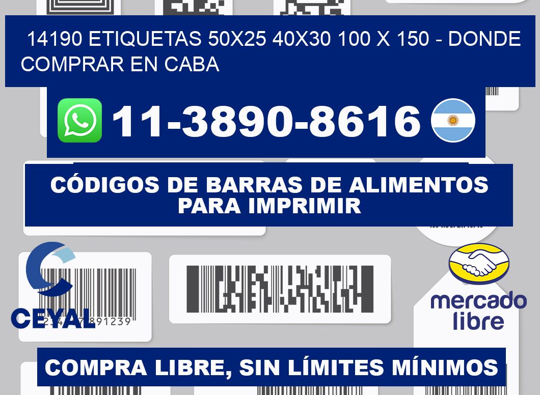 14190 etiquetas 50x25 40x30 100 x 150 - Donde Comprar en Caba