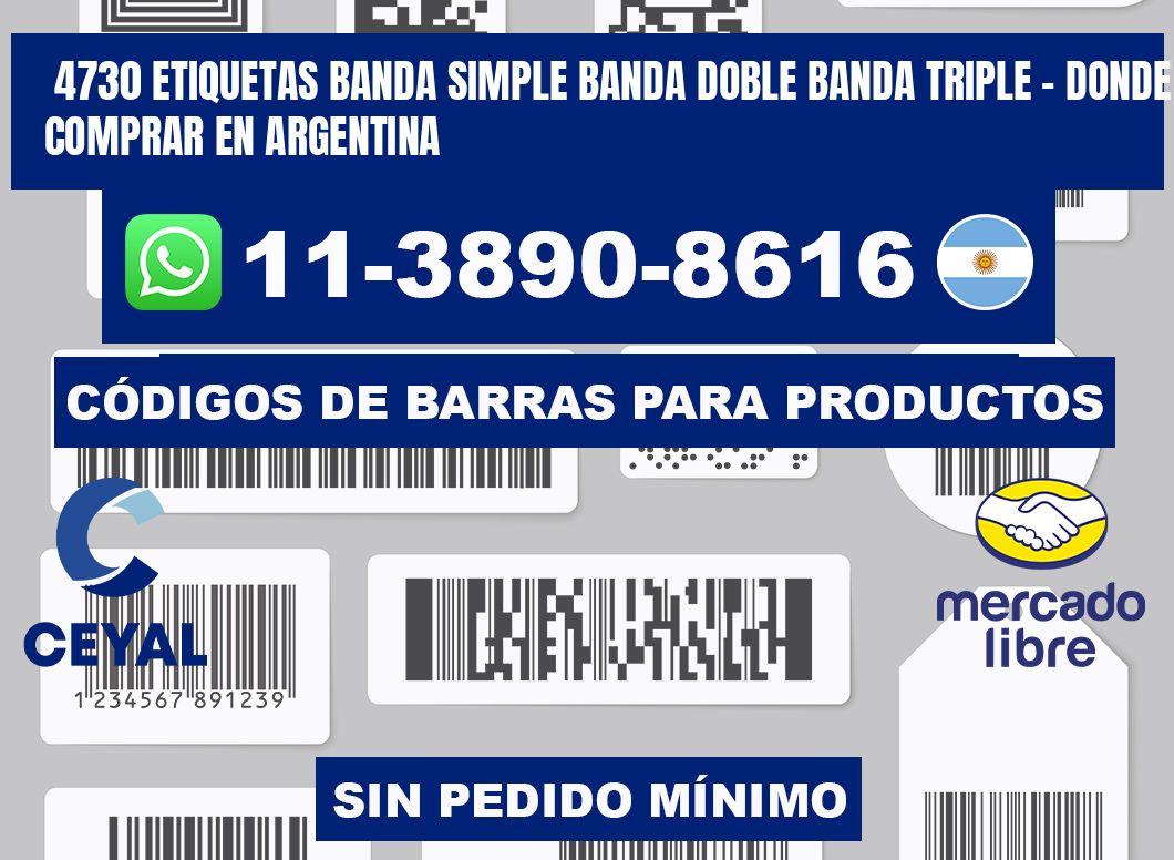 4730 etiquetas banda simple banda doble banda triple - Donde Comprar en Argentina