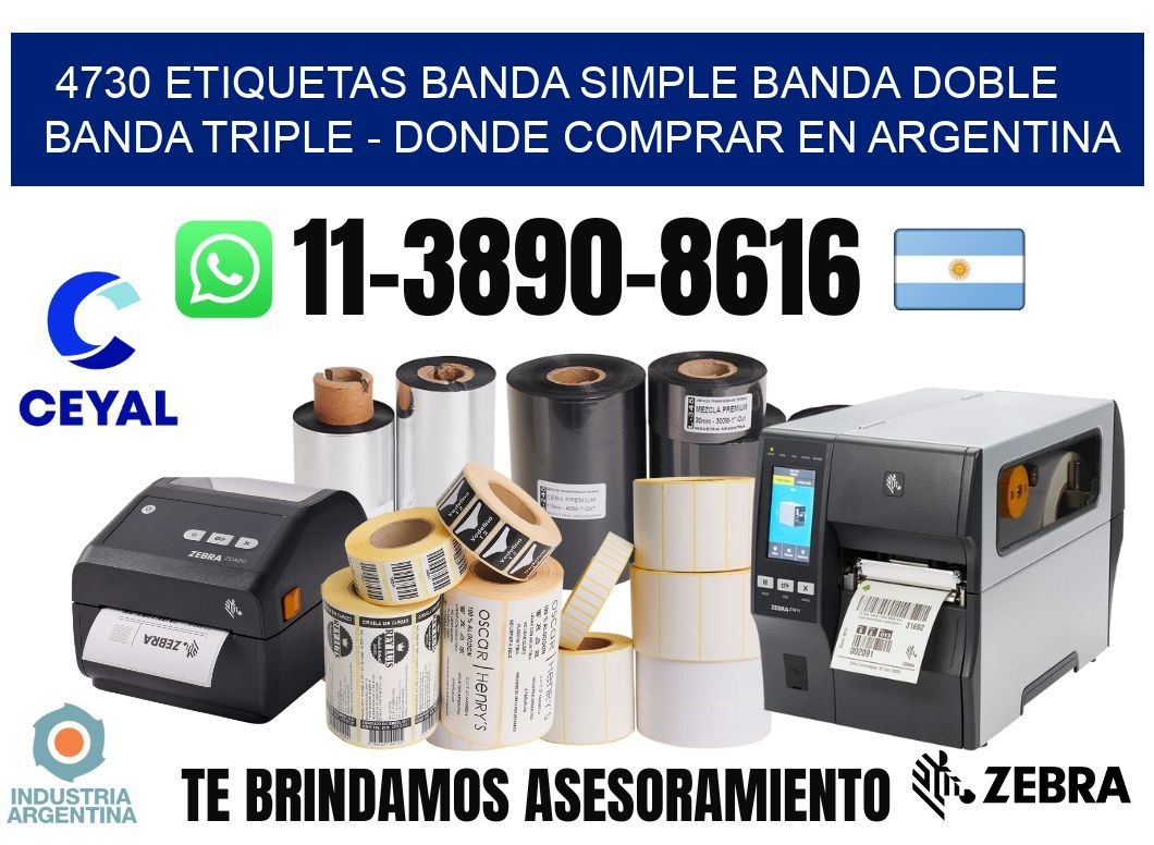 4730 etiquetas banda simple banda doble banda triple - Donde Comprar en Argentina