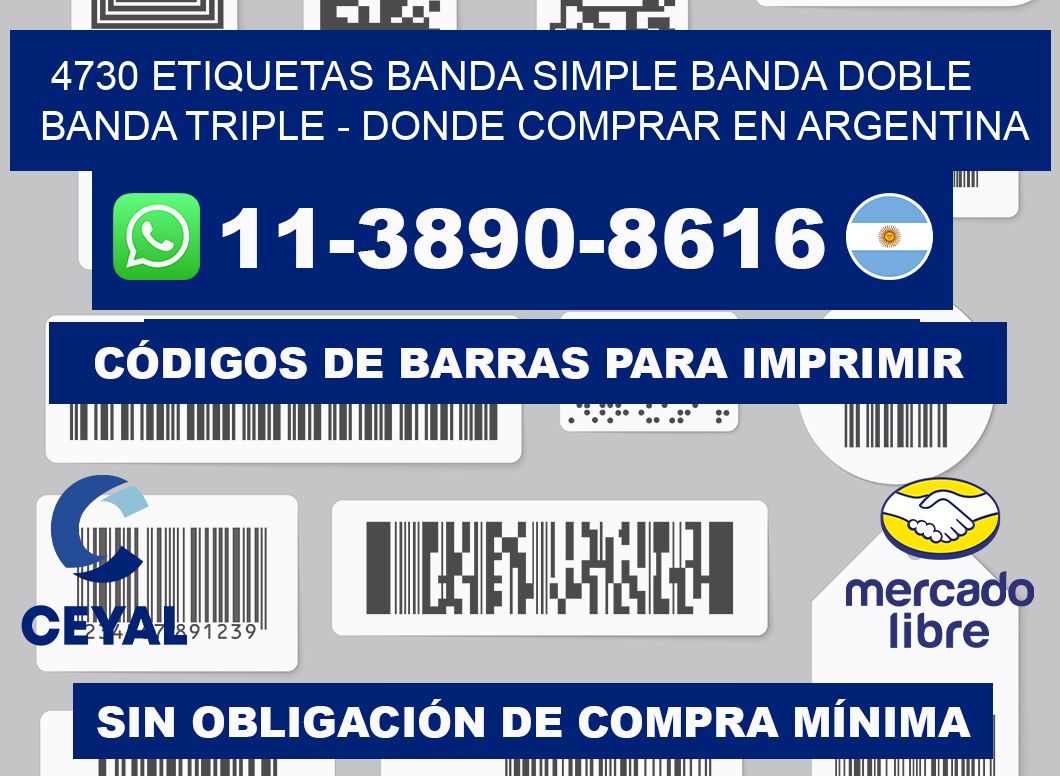 4730 etiquetas banda simple banda doble banda triple - Donde Comprar en Argentina