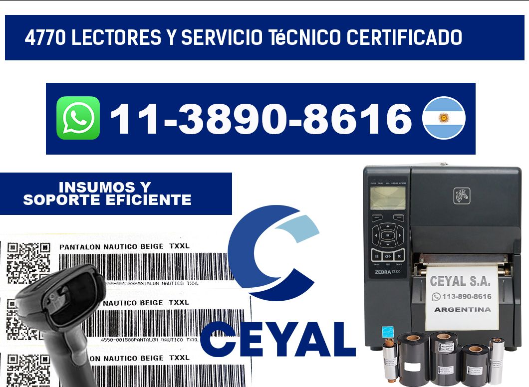 4770 Lectores y Servicio Técnico Certificado