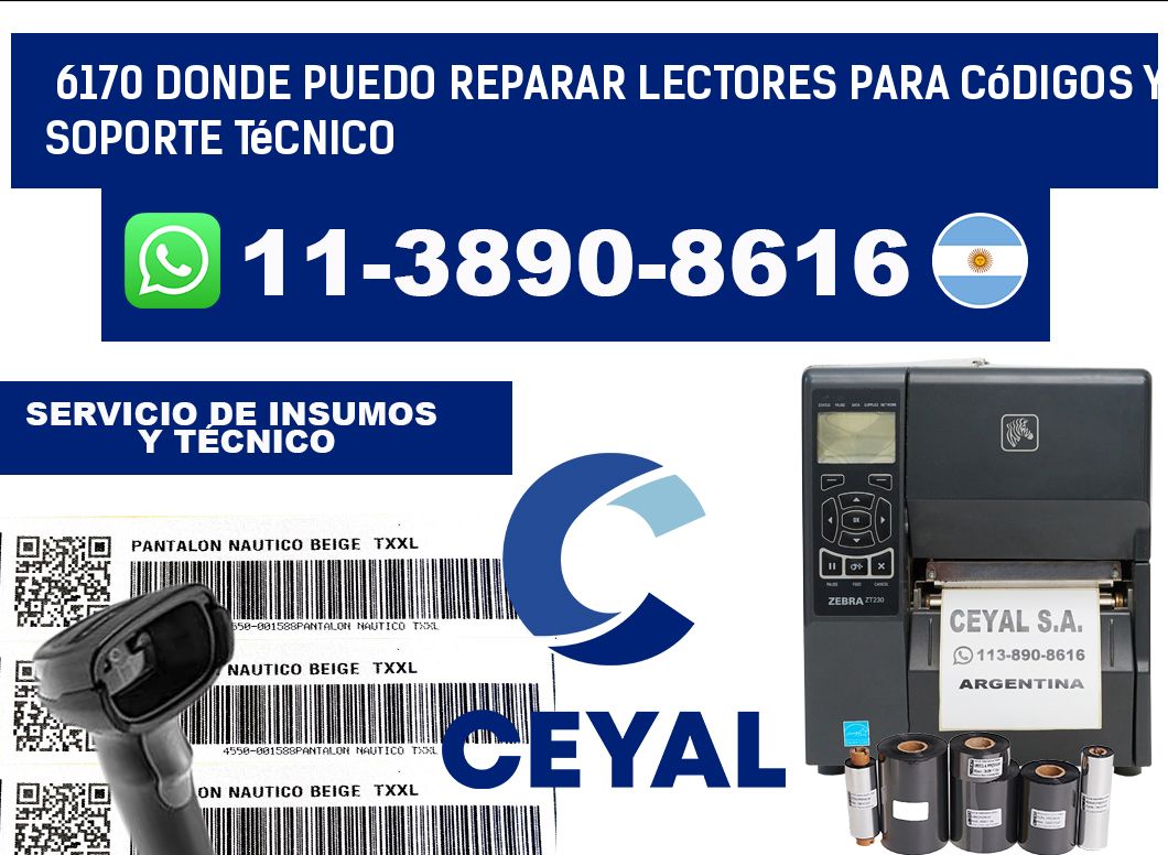 6170 donde puedo reparar Lectores para códigos y Soporte Técnico