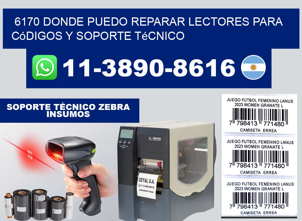 6170 donde puedo reparar Lectores para códigos y Soporte Técnico