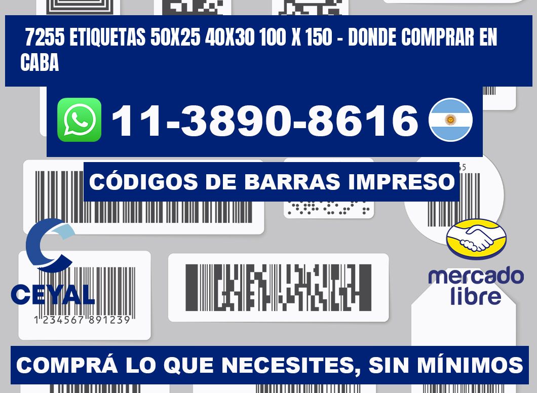 7255 etiquetas 50x25 40x30 100 x 150 - Donde Comprar en Caba