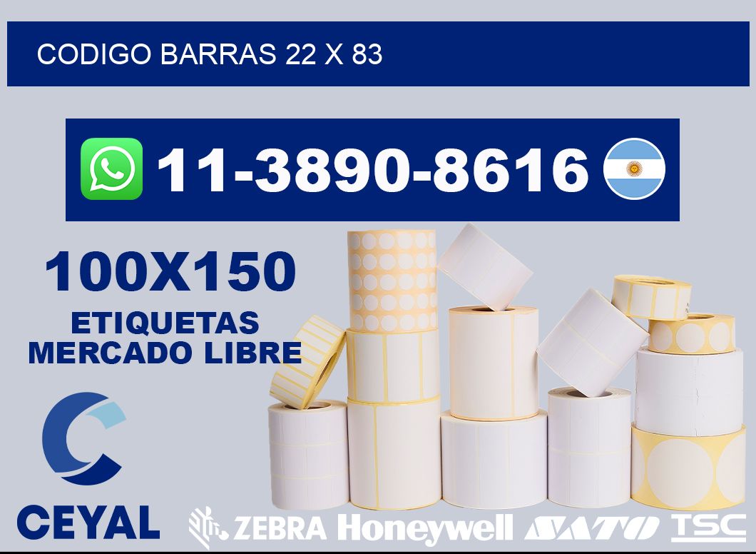 Codigo barras 22 x 83