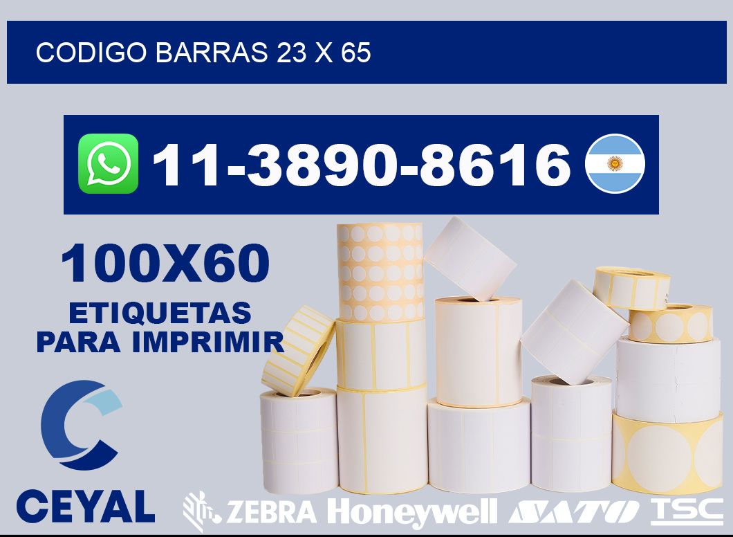 Codigo barras 23 x 65