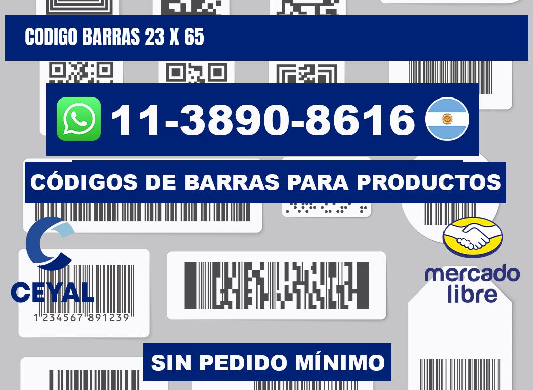 Codigo barras 23 x 65