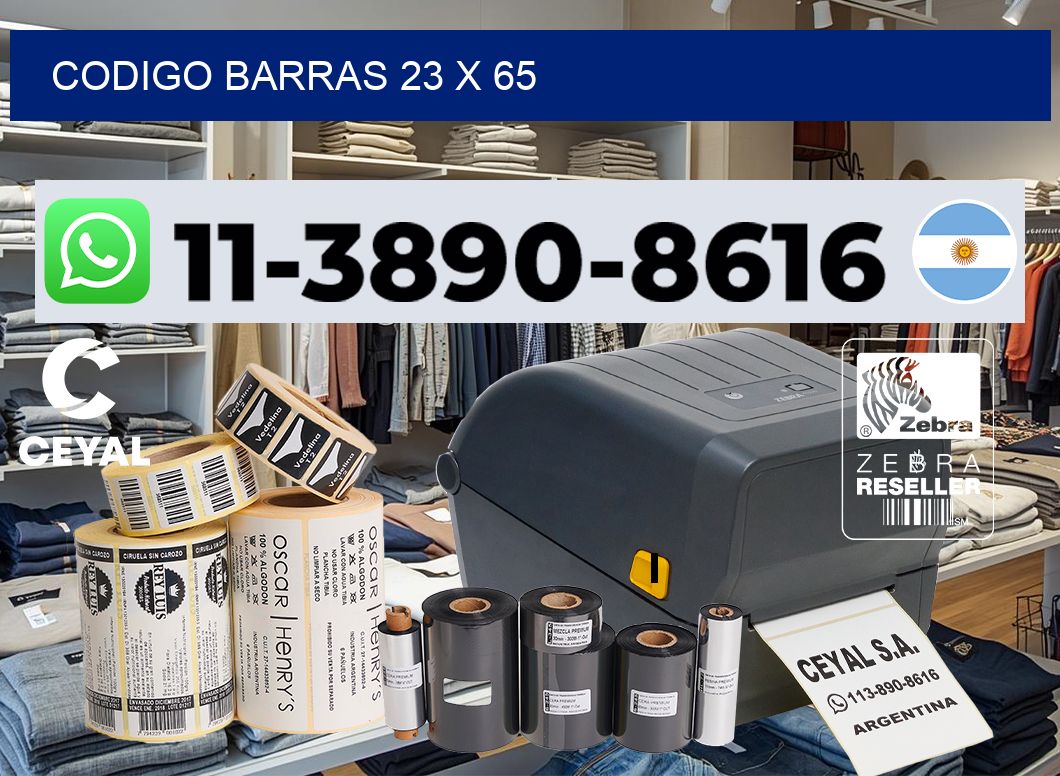 Codigo barras 23 x 65
