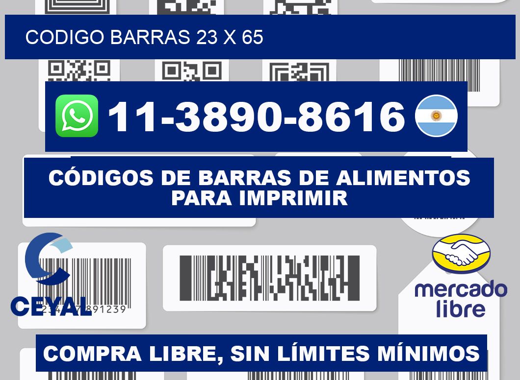 Codigo barras 23 x 65