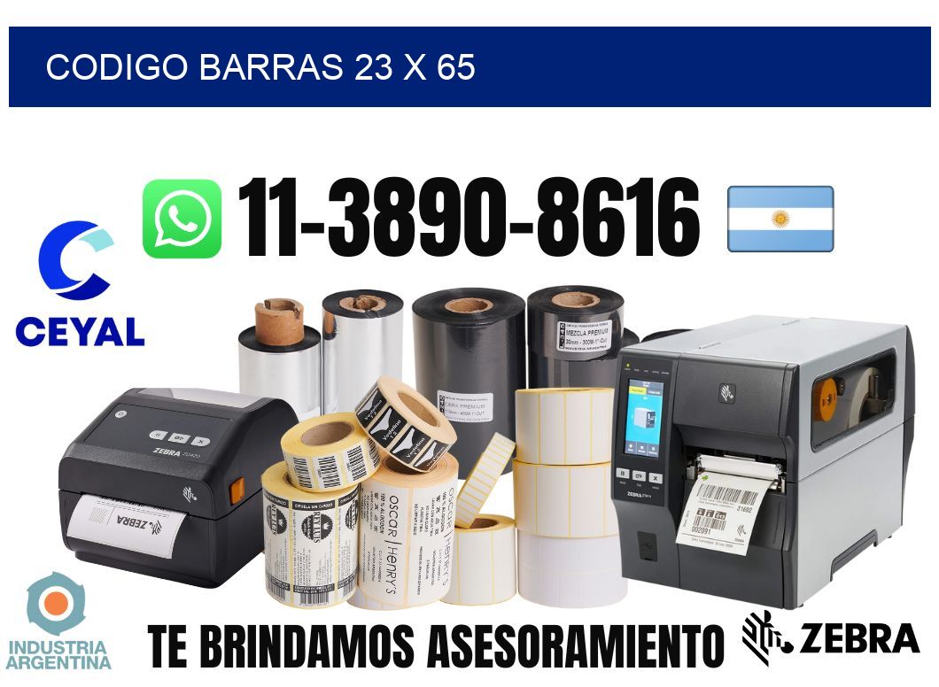 Codigo barras 23 x 65