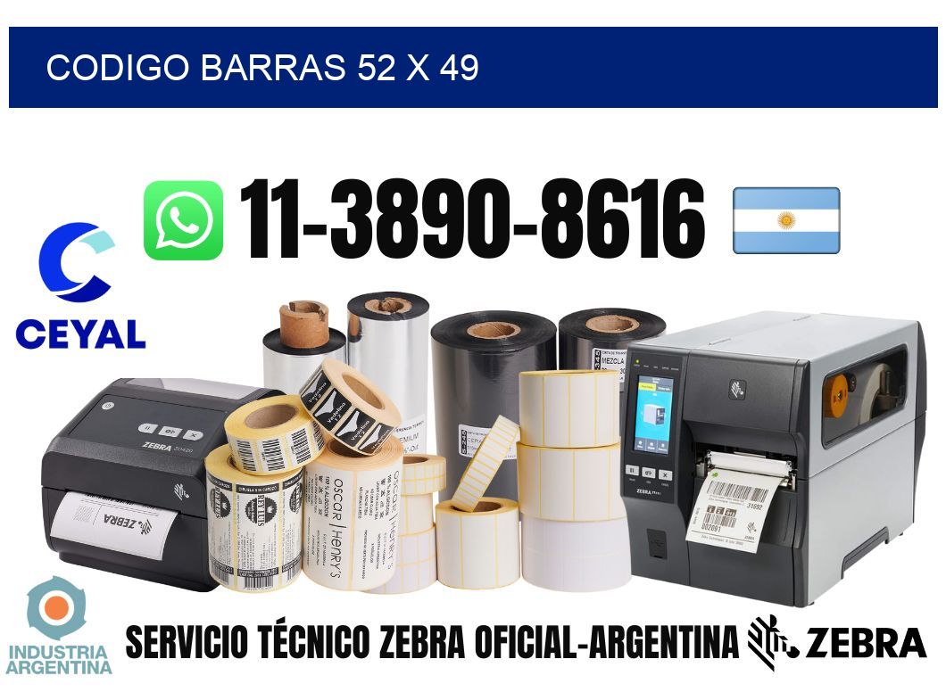 Codigo barras 52 x 49