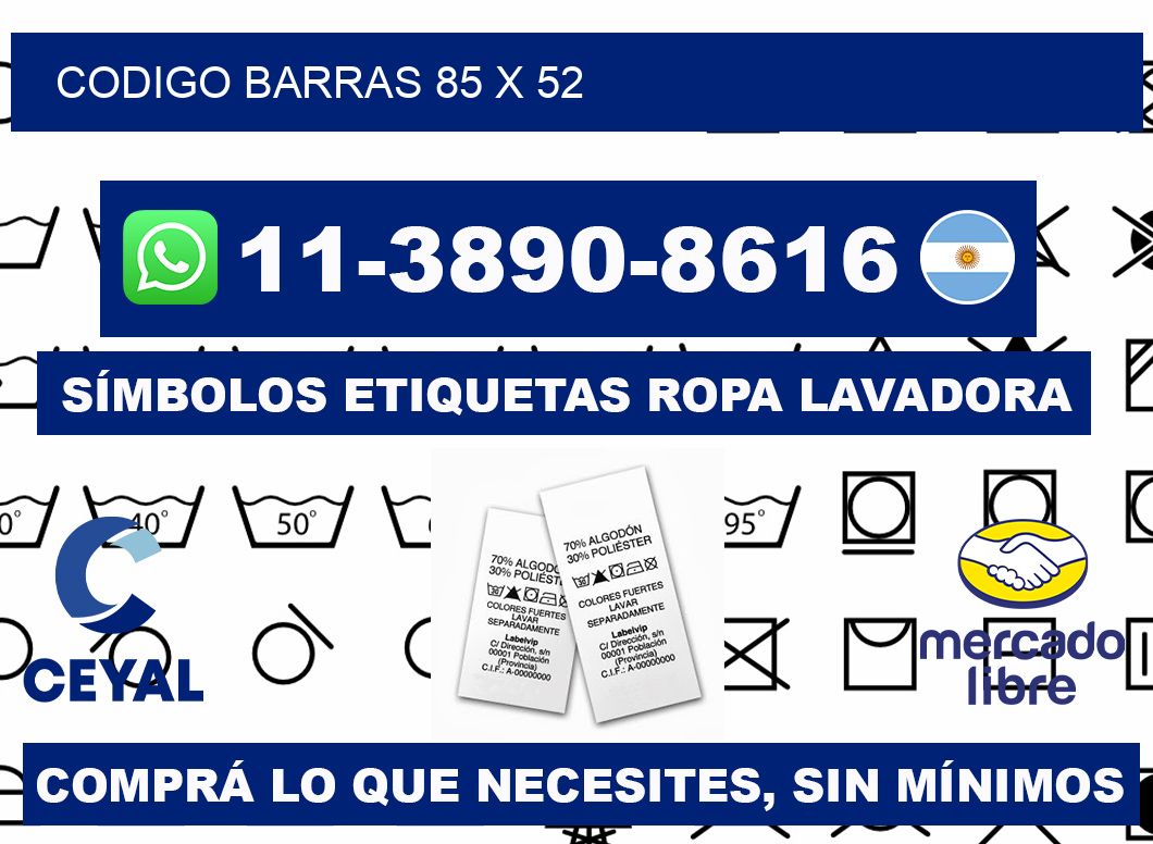 Codigo barras 85 x 52