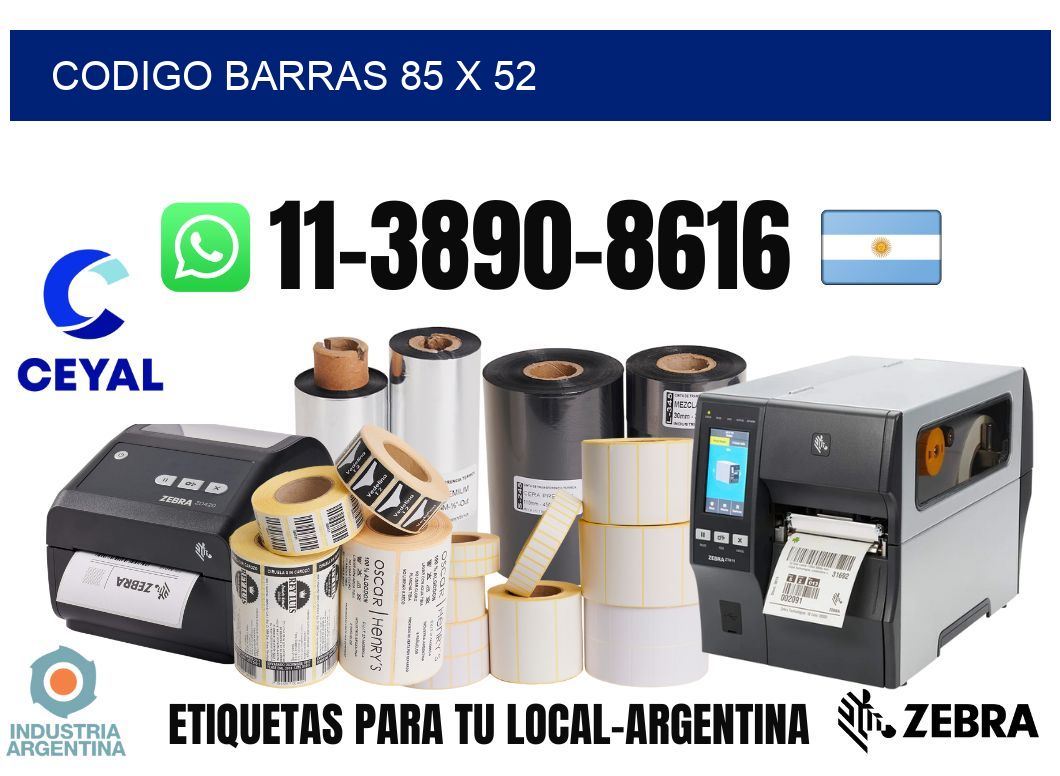 Codigo barras 85 x 52