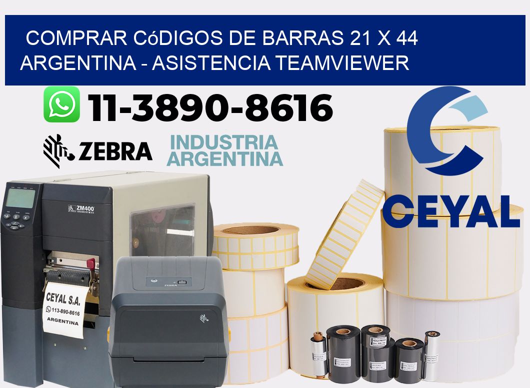 Comprar códigos de barras 21 x 44 argentina - asistencia teamviewer