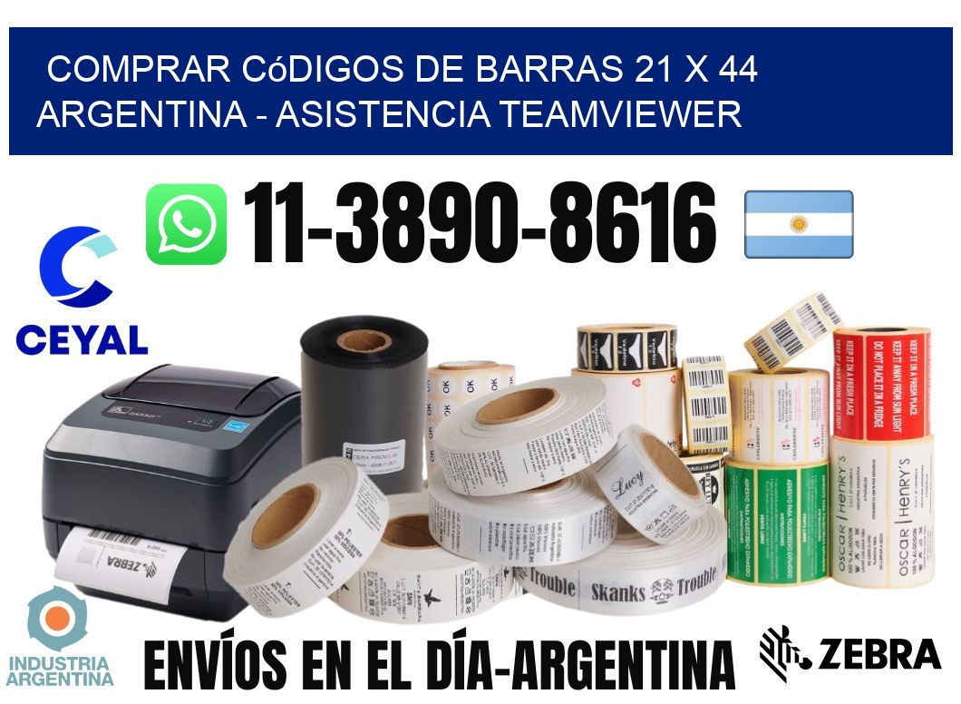 Comprar códigos de barras 21 x 44 argentina - asistencia teamviewer