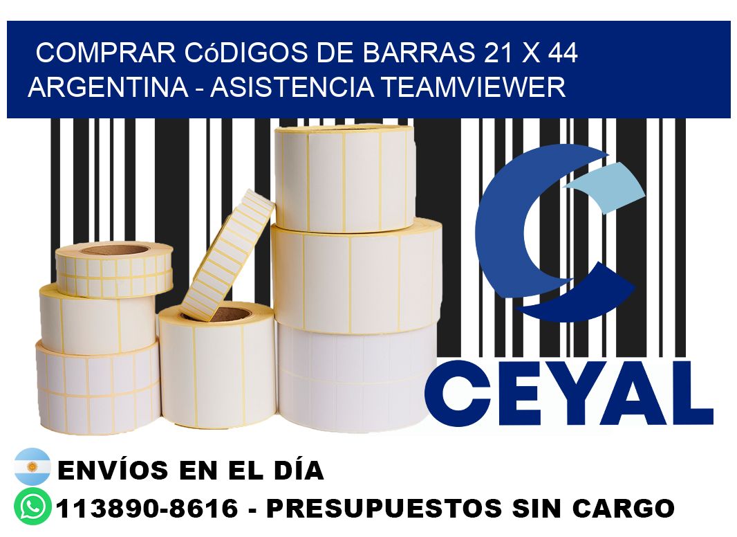 Comprar códigos de barras 21 x 44 argentina - asistencia teamviewer