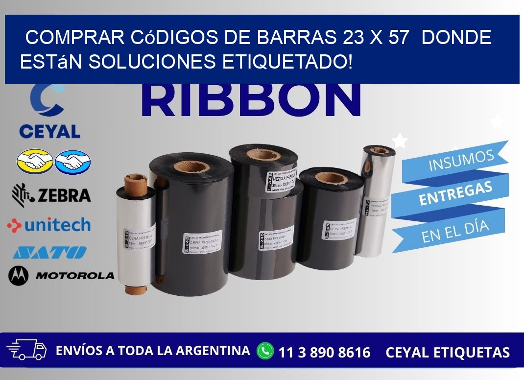 Comprar códigos de barras 23 x 57  donde están soluciones etiquetado!