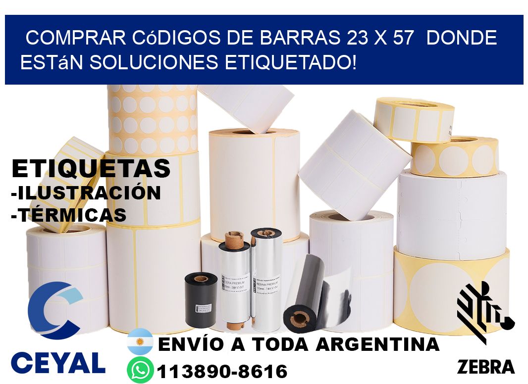 Comprar códigos de barras 23 x 57  donde están soluciones etiquetado!