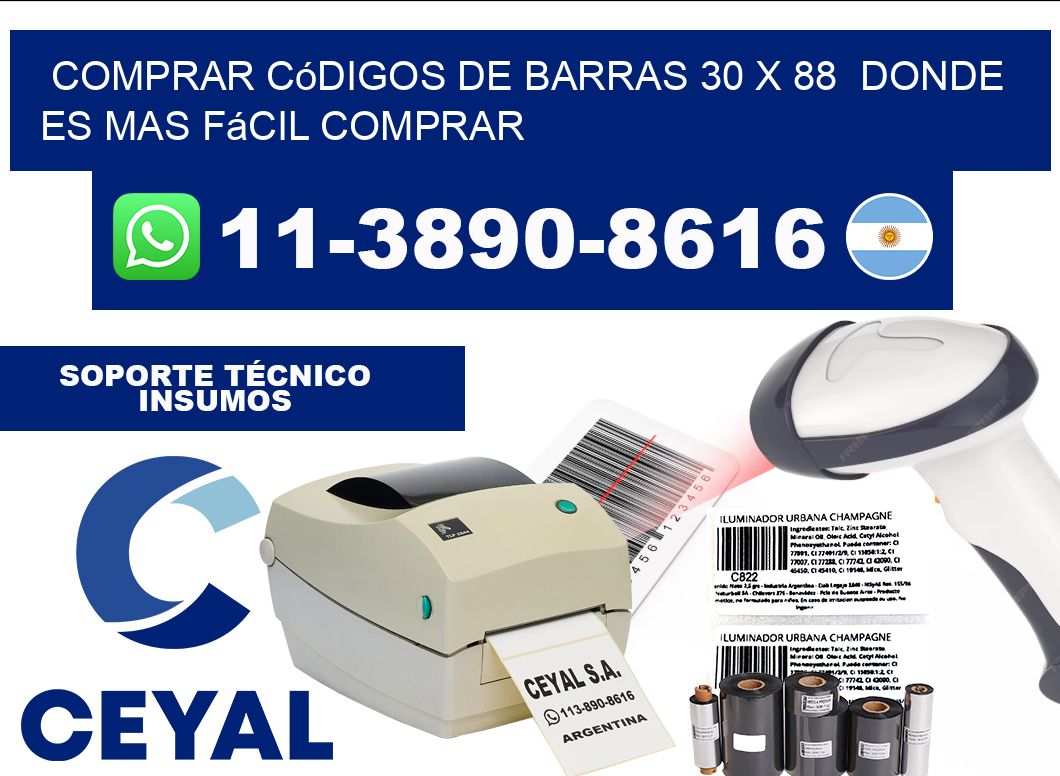 Comprar códigos de barras 30 x 88  Donde es mas fácil comprar