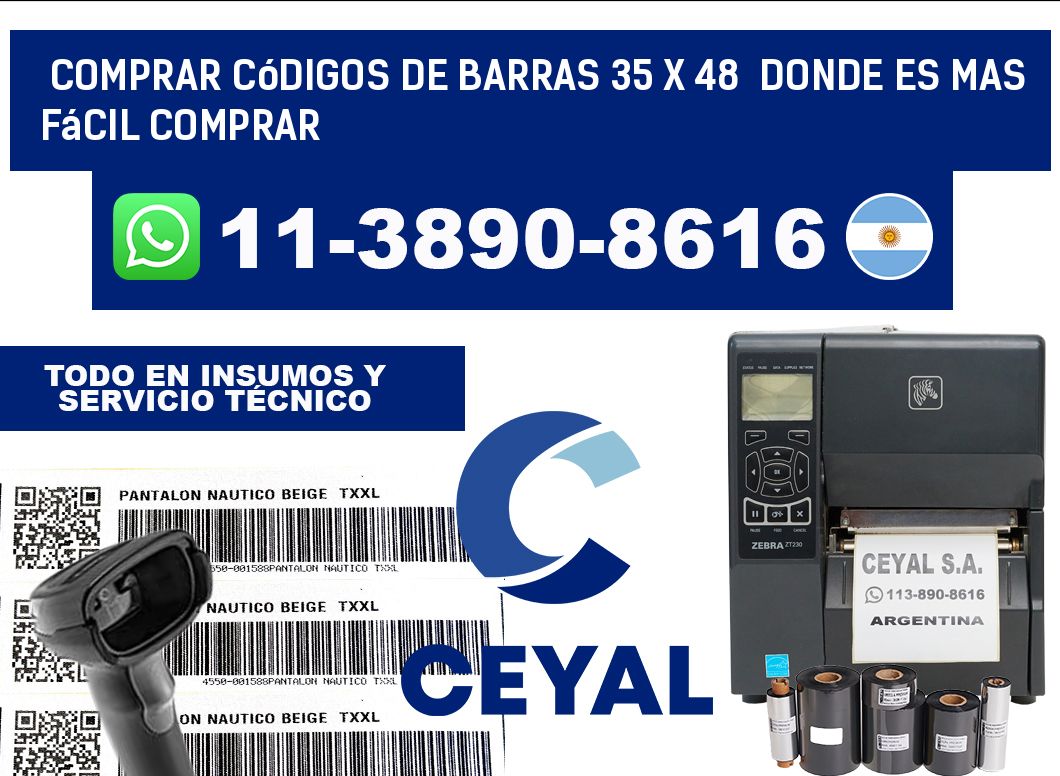 Comprar códigos de barras 35 x 48  Donde es mas fácil comprar