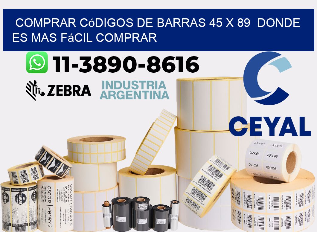 Comprar códigos de barras 45 x 89  Donde es mas fácil comprar