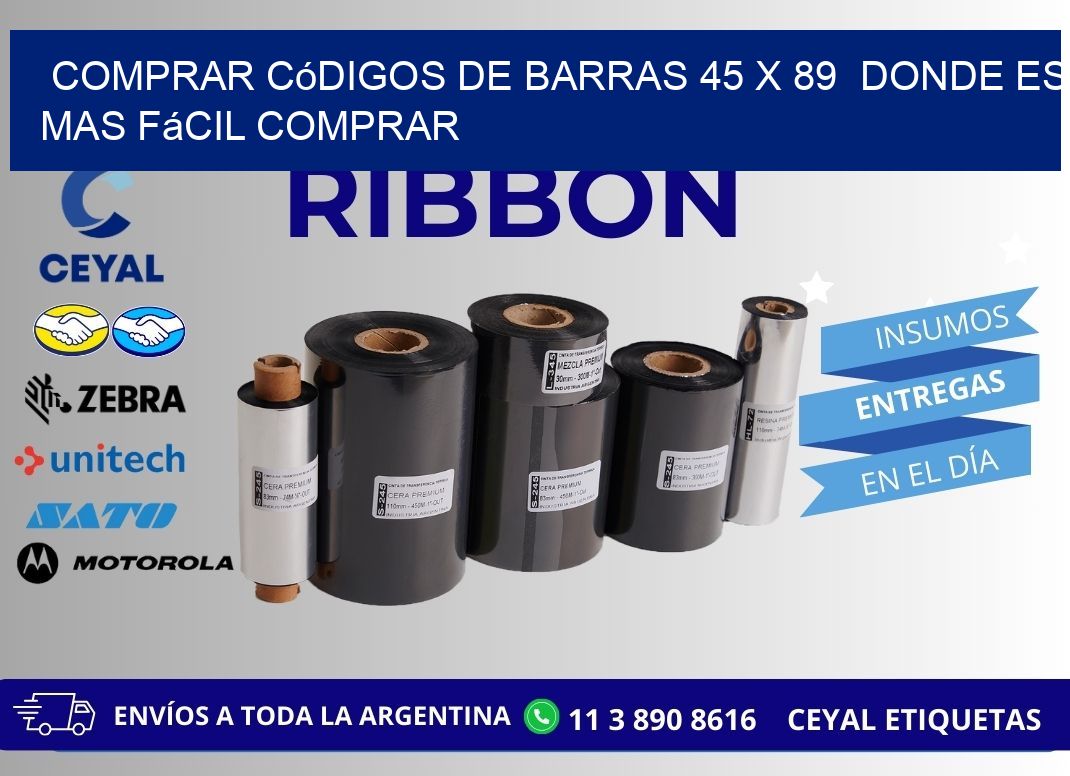 Comprar códigos de barras 45 x 89  Donde es mas fácil comprar