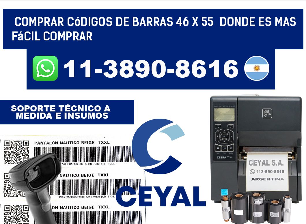 Comprar códigos de barras 46 x 55  Donde es mas fácil comprar