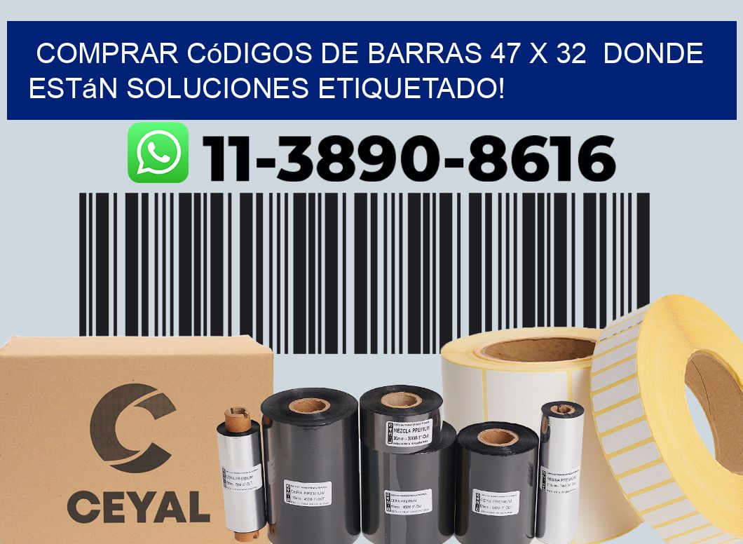 Comprar códigos de barras 47 x 32  donde están soluciones etiquetado!
