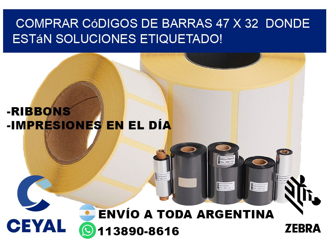 Comprar códigos de barras 47 x 32  donde están soluciones etiquetado!