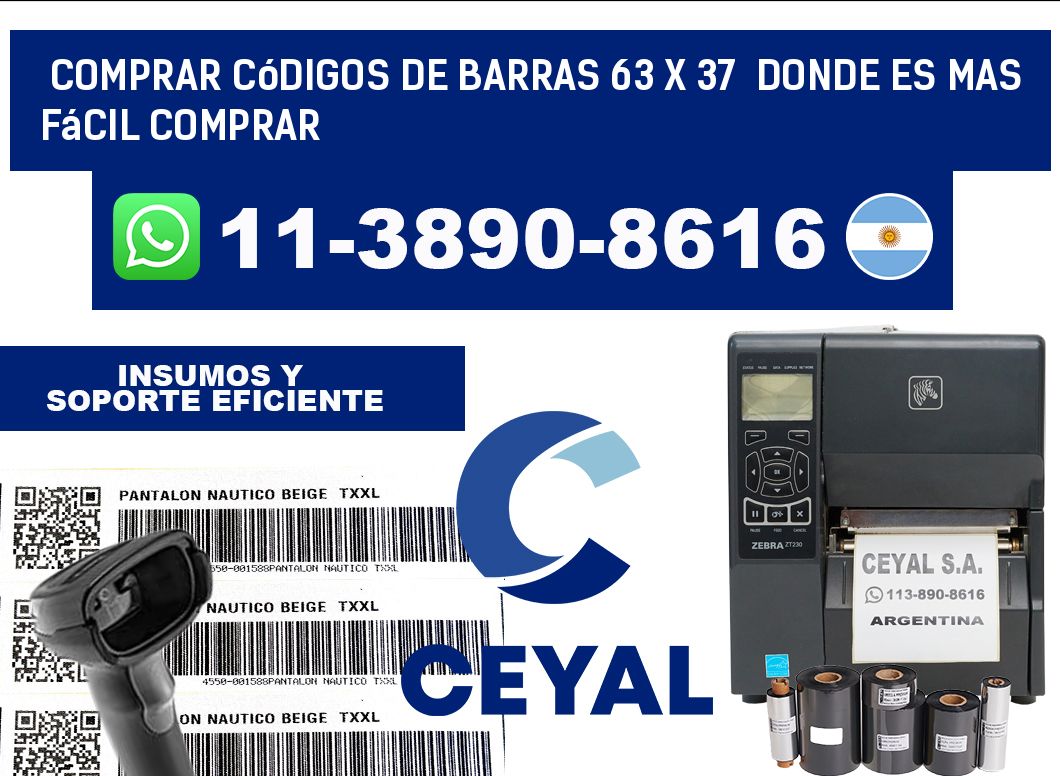 Comprar códigos de barras 63 x 37  Donde es mas fácil comprar
