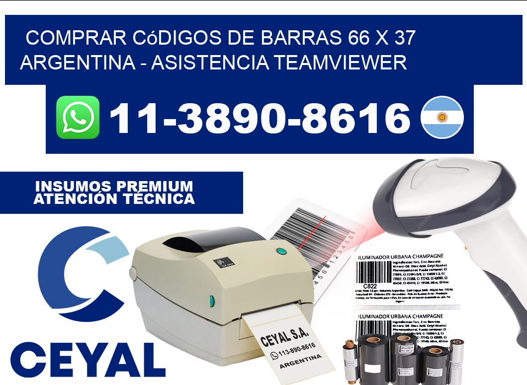 Comprar códigos de barras 66 x 37 argentina - asistencia teamviewer