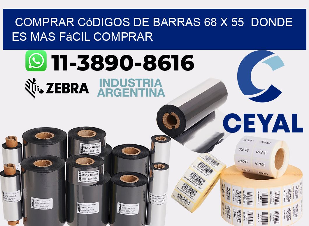 Comprar códigos de barras 68 x 55  Donde es mas fácil comprar