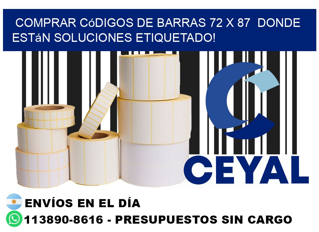 Comprar códigos de barras 72 x 87  donde están soluciones etiquetado!