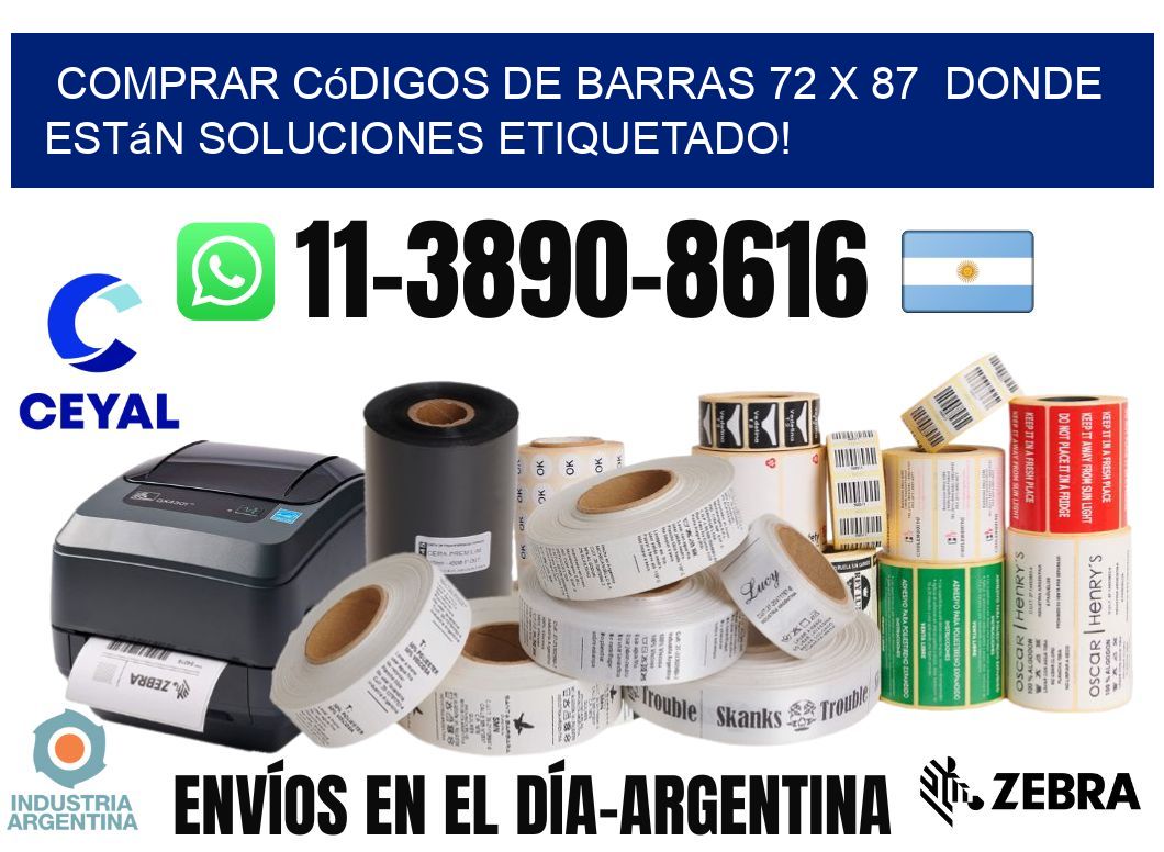 Comprar códigos de barras 72 x 87  donde están soluciones etiquetado!