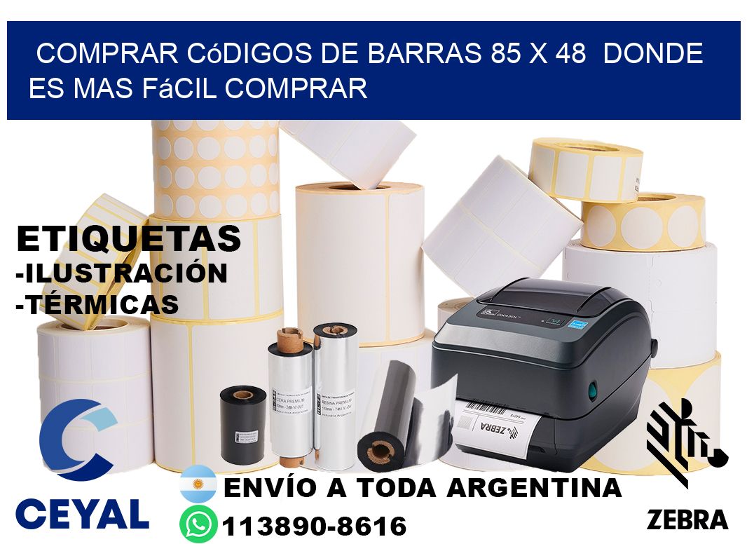Comprar códigos de barras 85 x 48  Donde es mas fácil comprar