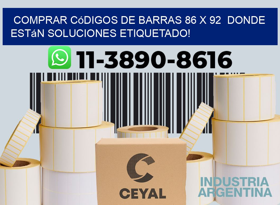 Comprar códigos de barras 86 x 92  donde están soluciones etiquetado!