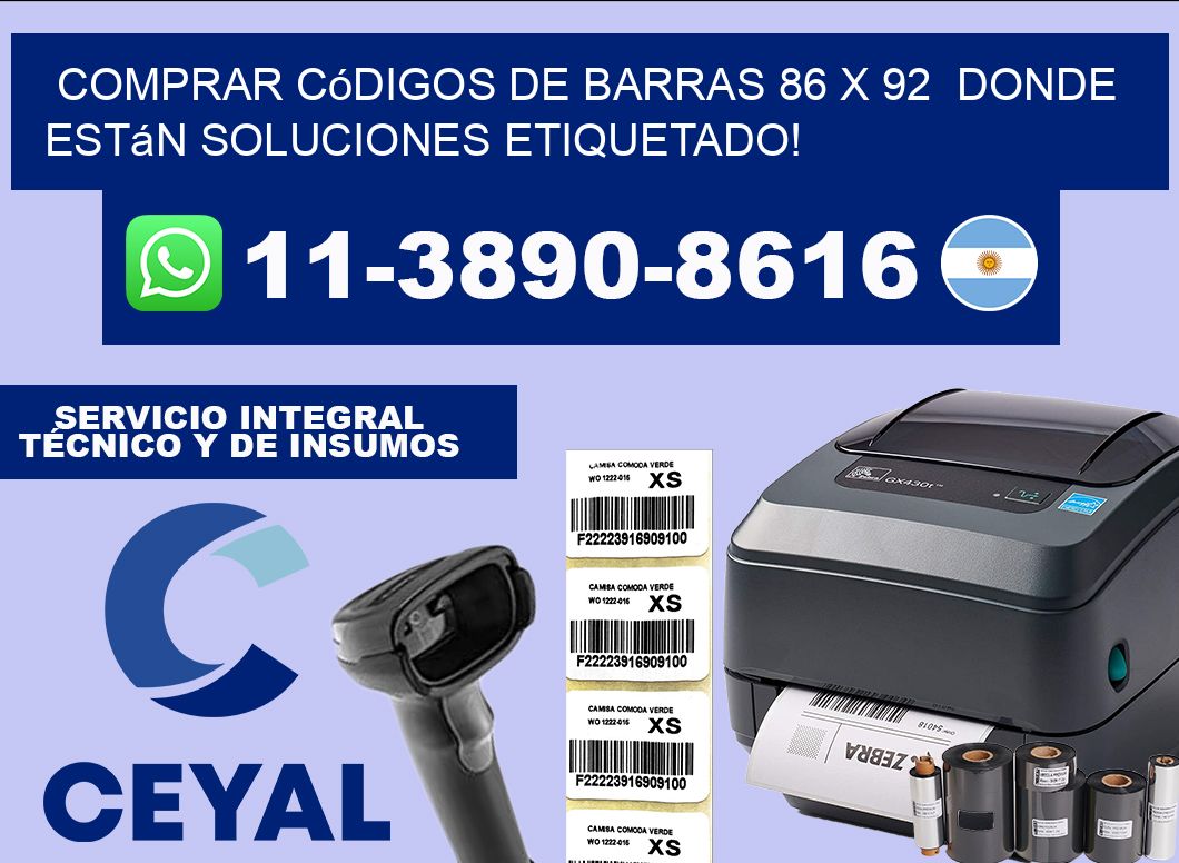 Comprar códigos de barras 86 x 92  donde están soluciones etiquetado!