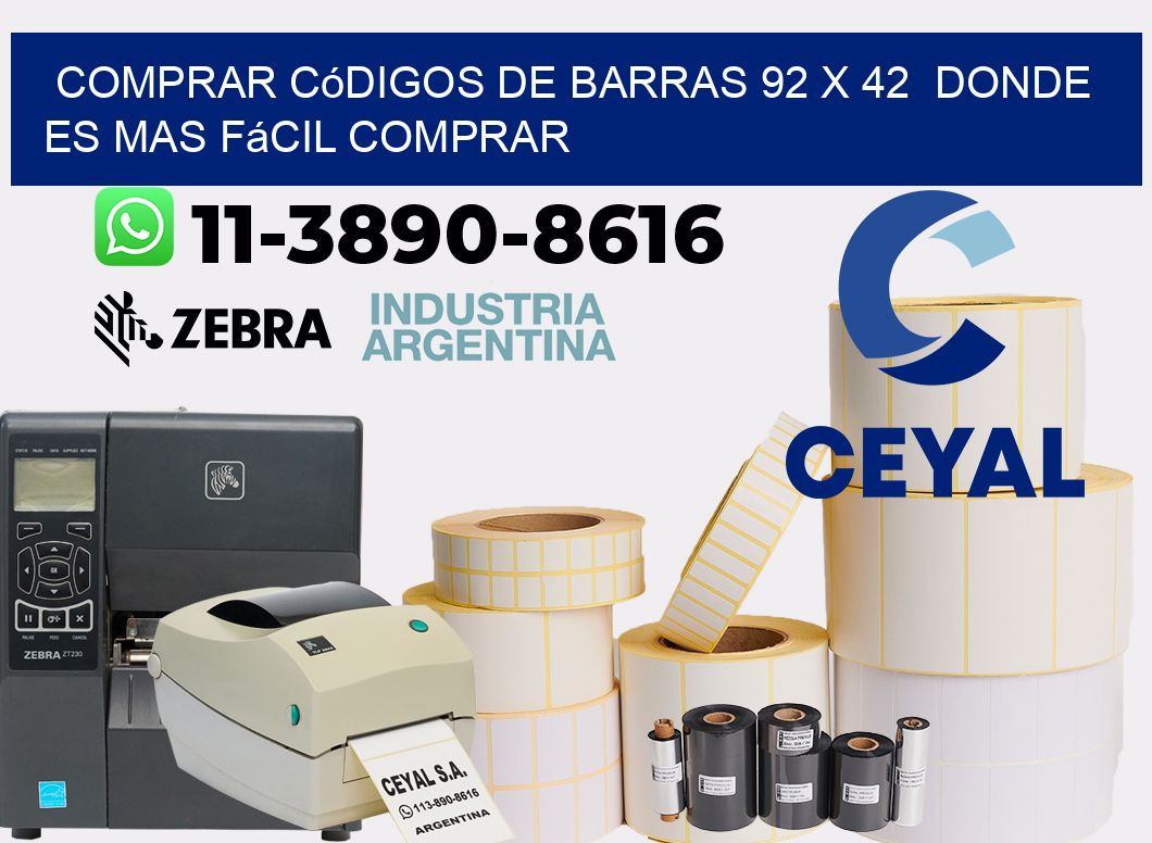 Comprar códigos de barras 92 x 42  Donde es mas fácil comprar