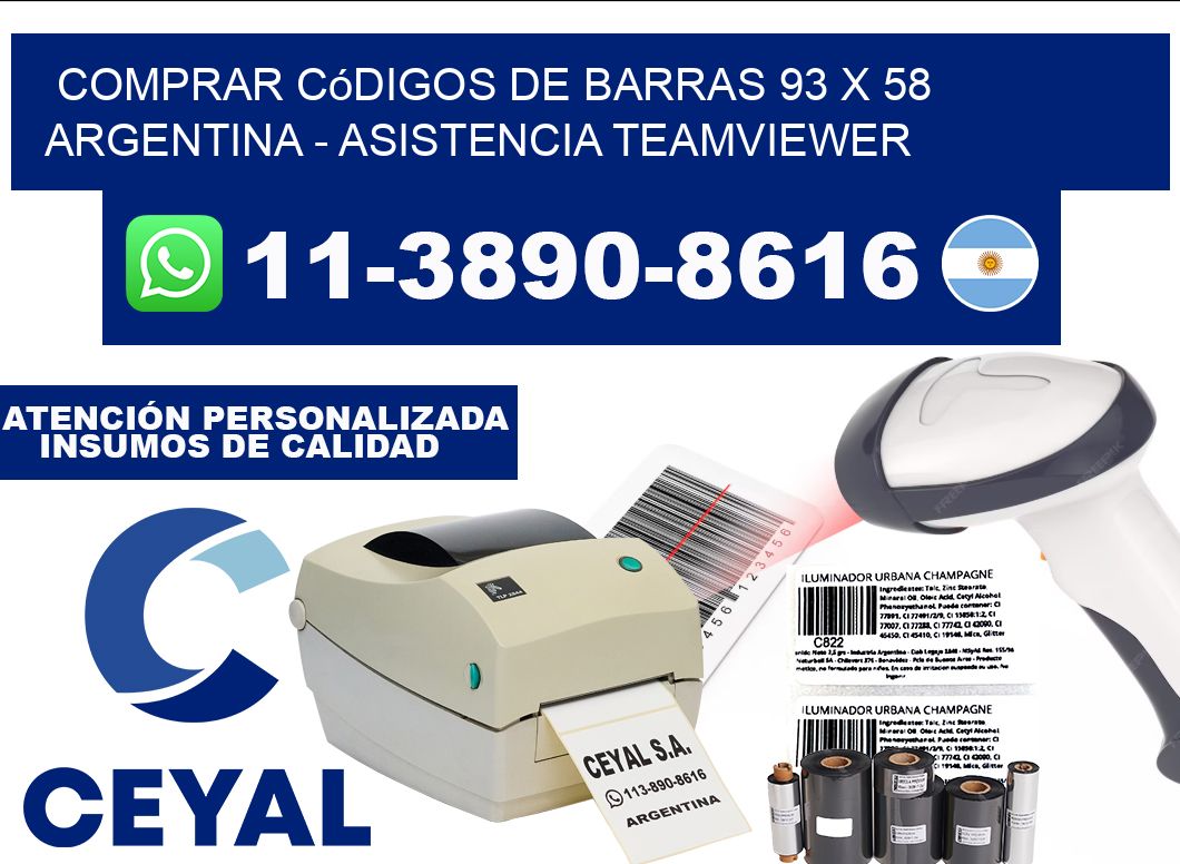 Comprar códigos de barras 93 x 58 argentina - asistencia teamviewer