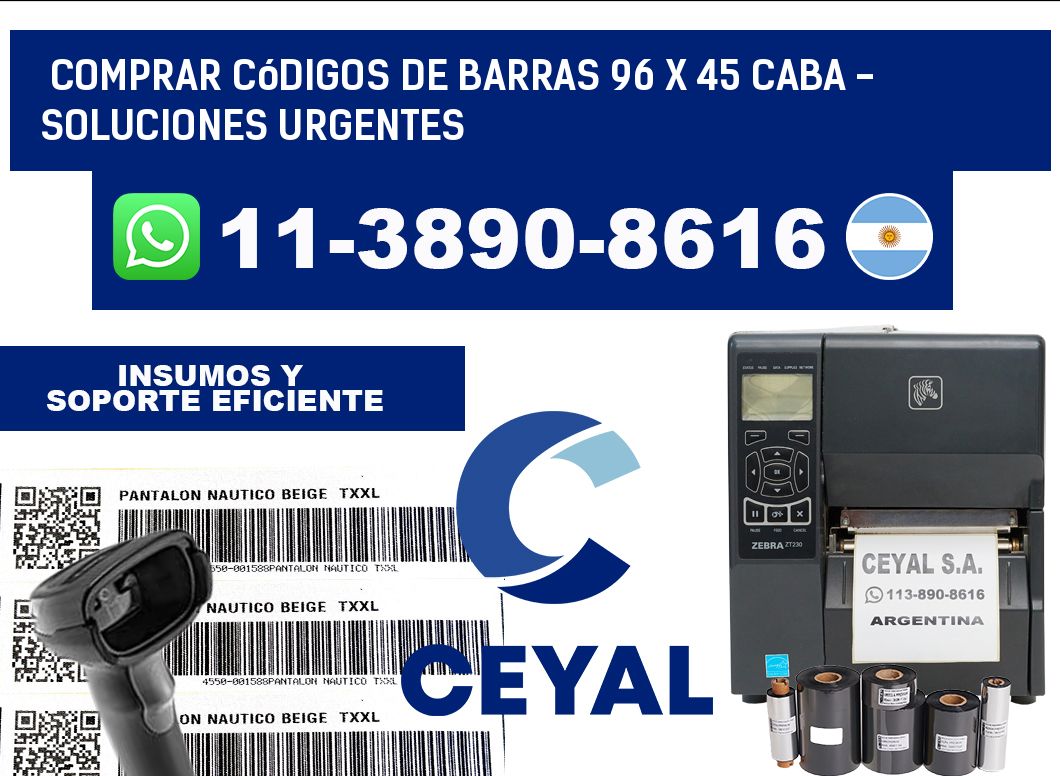 Comprar códigos de barras 96 x 45 CABA - soluciones urgentes