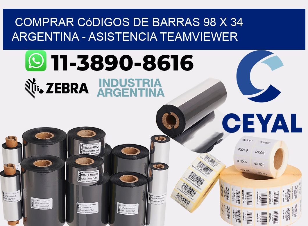 Comprar códigos de barras 98 x 34 argentina - asistencia teamviewer