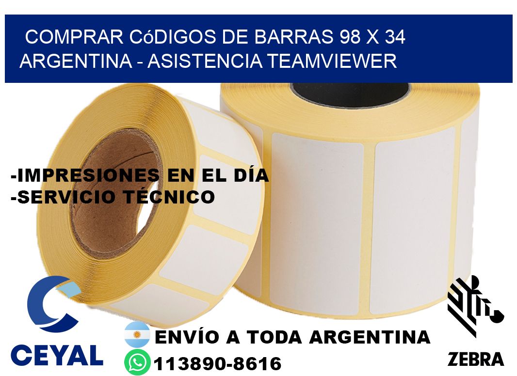 Comprar códigos de barras 98 x 34 argentina - asistencia teamviewer